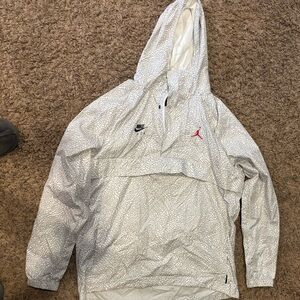 Nike White Patterned Hooded Jacket